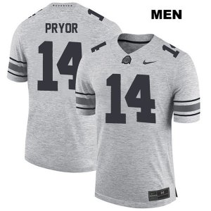 Men's NCAA Ohio State Buckeyes Isaiah Pryor #14 College Stitched Authentic Nike Gray Football Jersey GC20J44VW